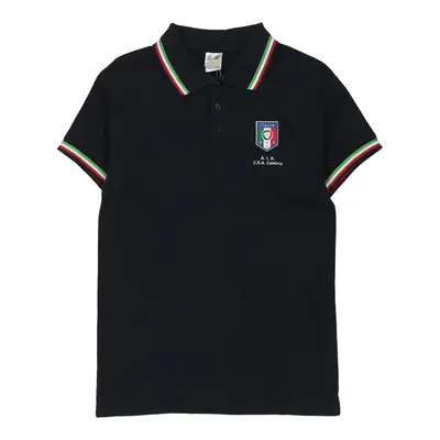Italia Unbranded Football Polo Shirt - Large Black Cotton