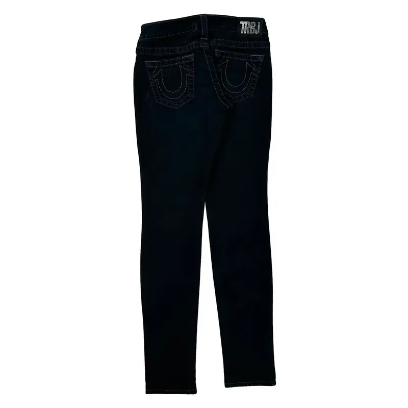 True Religion Slim Fit Jeans - 28W UK 4 Black Cotton Blend