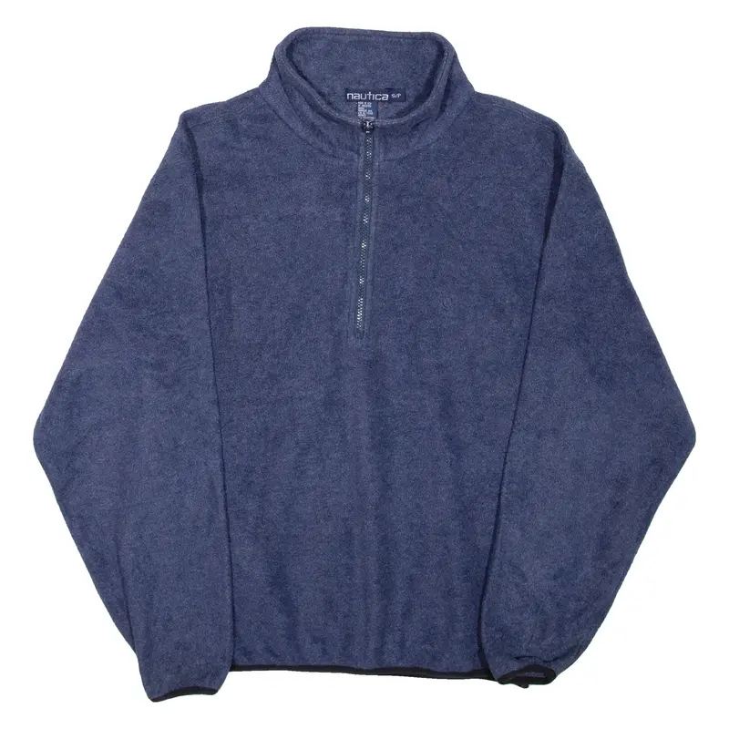 NAUTICA Mens Fleece Blue 1/4 Zip S