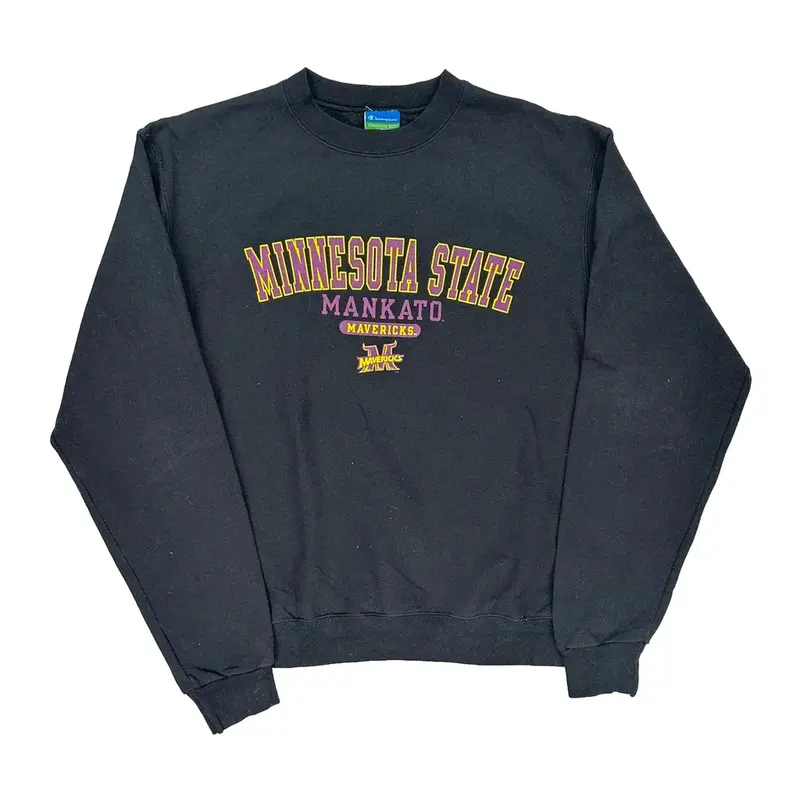 Minnesota State Mavericks Champion Sweatshirt - Medium Black Cotton Blend