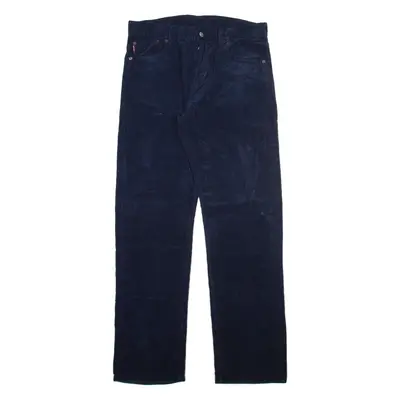 ROCKY Mens Corduroy Trousers Blue Regular Straight W32 L32