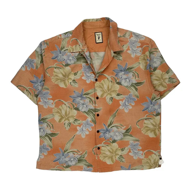 Jamaica Jaxx Hawaiian Shirt - 2XL Orange Silk