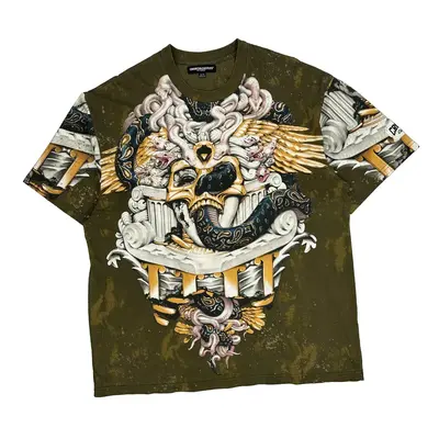 Crooks & Castles Graphic T-Shirt - XL Green Cotton