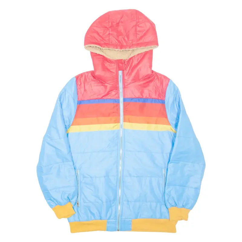 Rainbow Mens Jacket Blue Hooded S