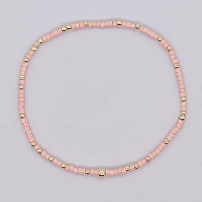 Bohemian Style Rainbow Glass & Brass Beaded Handmade Fashion Women's Bracelet