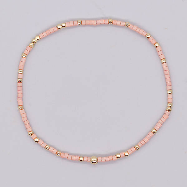 Bohemian Style Rainbow Glass & Brass Beaded Handmade Fashion Women's Bracelet