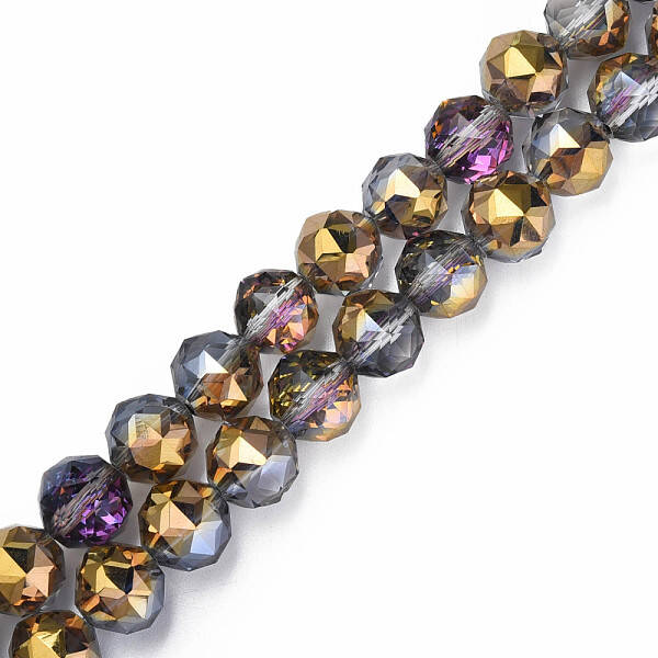Electroplate Transparent Glass Beads Strands