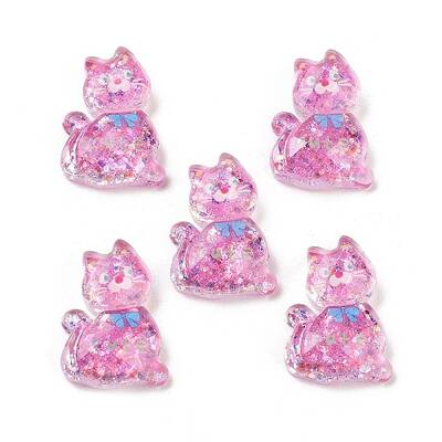 Transparent Resin Bowknot Kitten Decoden Cabochons