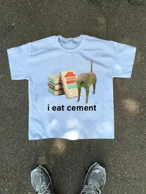 Unisex Men's Cat & Letter Print Round Neck Tee, Regular Fit Street Fashion Casual Short Sleeve T-shirt for Daily Wear, Men's ...