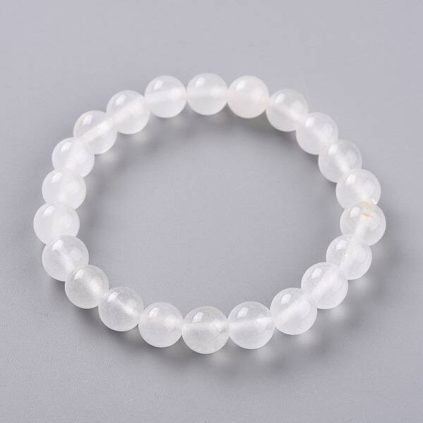 Dyed Natural Jade Beads Stretch Bracelets