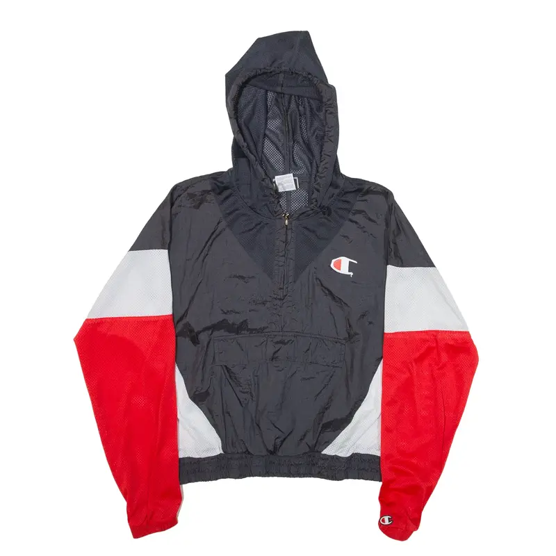 CHAMPION Anorak Jacket Blue Nylon Colourblock Boys M