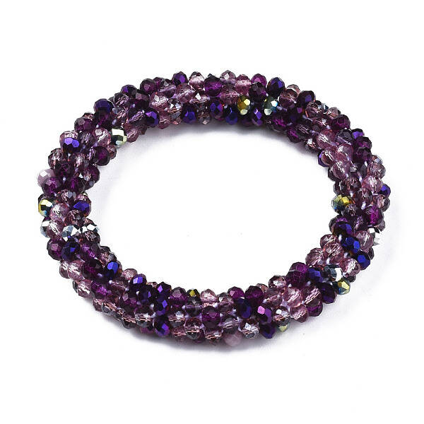 Glass Beaded Crochet Stretch Bracelet