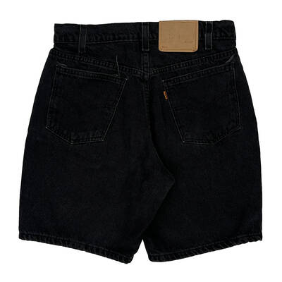 Orange Tab Levis Denim Shorts - 28W UK 8 Black Denim