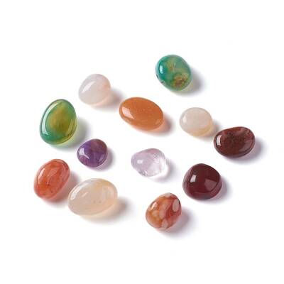 Natural Multi-Color Agate  Beads