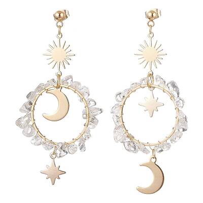 Vintage Natural Quartz Crystal Ear Studs