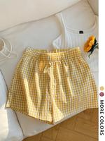 Women's Gingham Print Culottes, Casual Comfy Shorts for Daily Wear, Ladies Bottoms for Summer, Womenswear