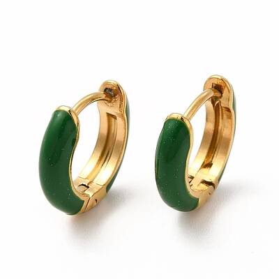 Enamel Hoop Earrings