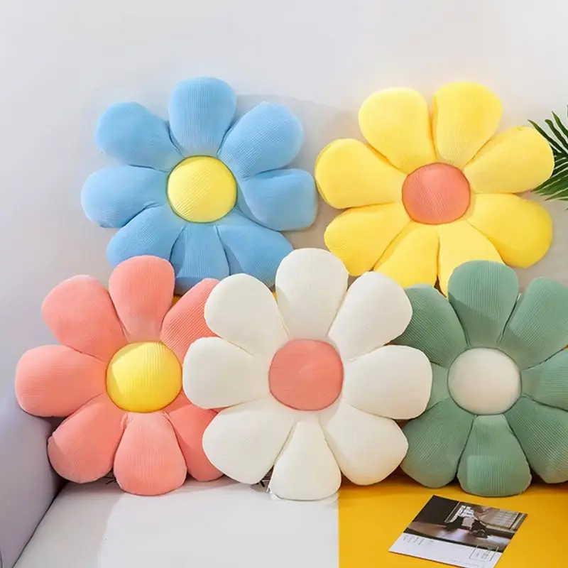 Room Decor Sunflower Shaped Throw Pillow, 1 Count Summer Soft Comfortable Plush Throw Pillow, Cute Flower Warm Cozy Cushion f...