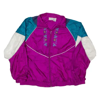 JUST FOR PETITES Shell Jacket Purple Nylon 90s Womens L