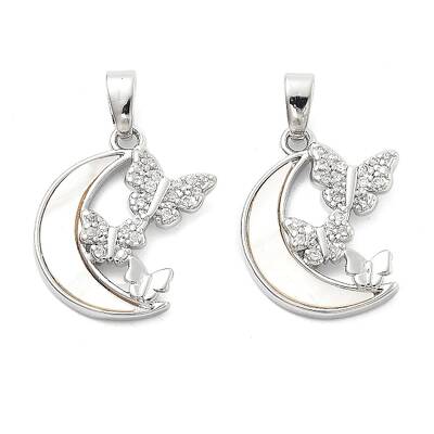 Brass Micro Pave Cubic Zirconia Pendants