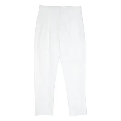 Mens Trousers White Regular Tapered W32 L29