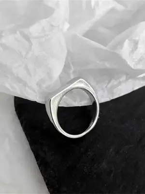 Minimalist Stainless Steel Promise Ring for Her & Him, Asymmetrical Design Simple Engagement Ring, Wedding Promise Rings, Fas...