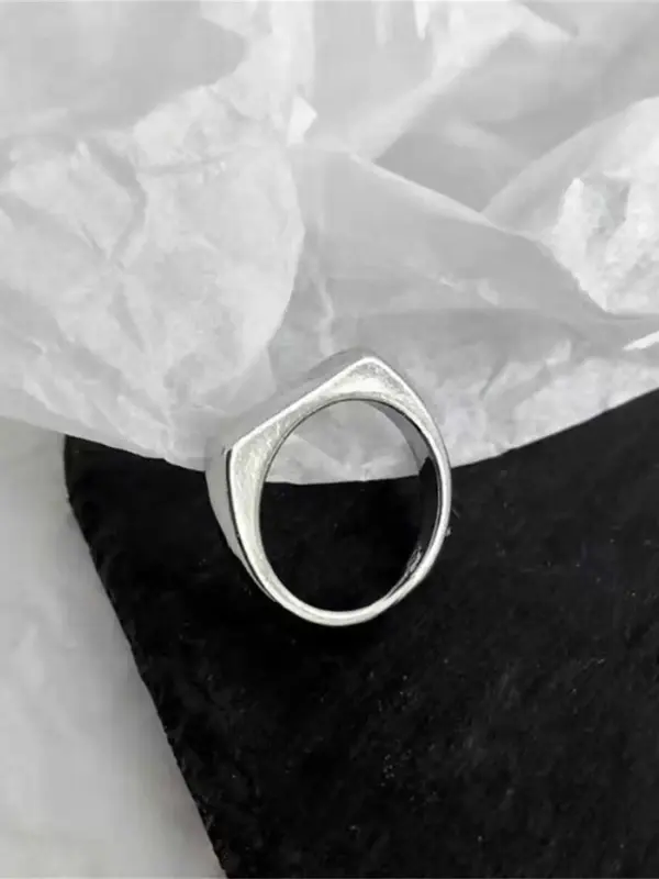 Minimalist Stainless Steel Promise Ring for Her & Him, Asymmetrical Design Simple Engagement Ring, Wedding Promise Rings, Fas...