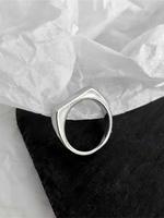Minimalist Stainless Steel Promise Ring for Her & Him, Asymmetrical Design Simple Engagement Ring, Fashion Women & Male Acces...