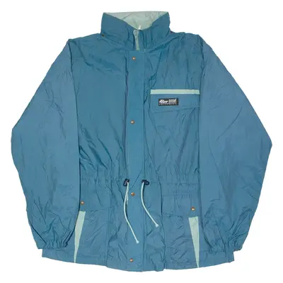 AQUAGUARD Mens Rain Jacket Blue 90s Hooded XL