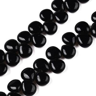 Natural Black Stone Beads Strands
