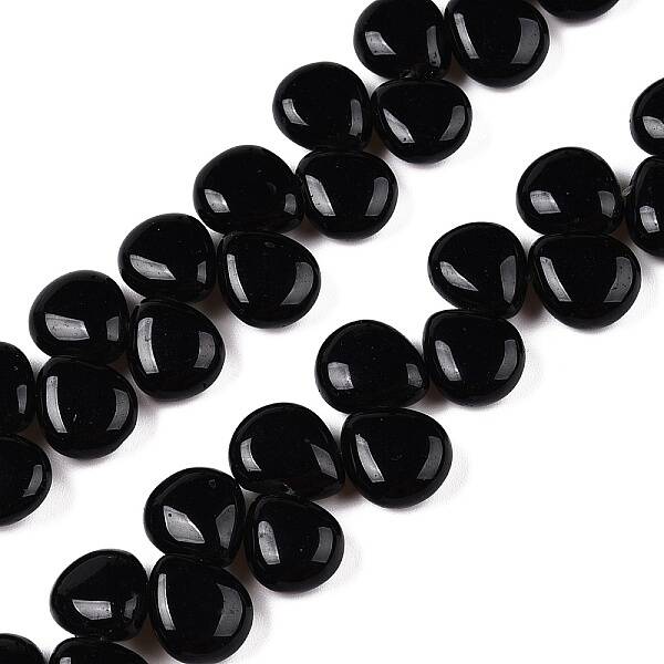 Natural Black Stone Beads Strands