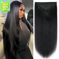 CheetahBeauty Invisible Clip ins Human Hair Seamless PU Clip in Hair Extensions for Black Women 8Pcs 18Clips Virgin Real Huma...