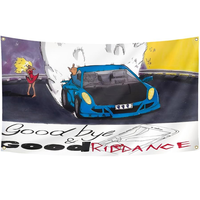 Juic 3x5Ft Flag Tapestry Hip Hop Rapper Goodbye and Good Riddance for Wall Hanging College Dorm Decoration Indoor Home Bedroo...