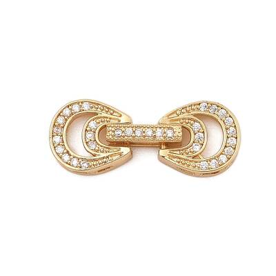 Brass Micro Pave Clear Cubic Zirconia Fold Over Clasps