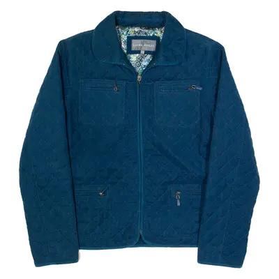 LAURA ASHLEY Womens Quilted Jacket Blue UK 14