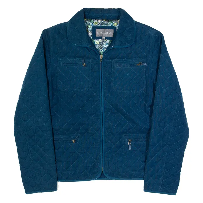 LAURA ASHLEY Womens Quilted Jacket Blue UK 14