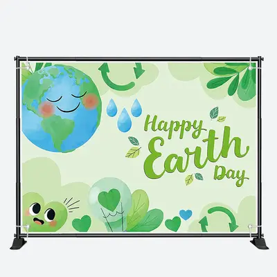 Green Nature Recycle Eco Happy Earth Day Backdrop - Aperturee