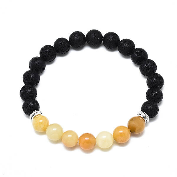 Natural Topaz Jade Beads Stretch Bracelets