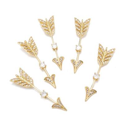 Brass Micro Pave Clear Cubic Zirconia Pendants