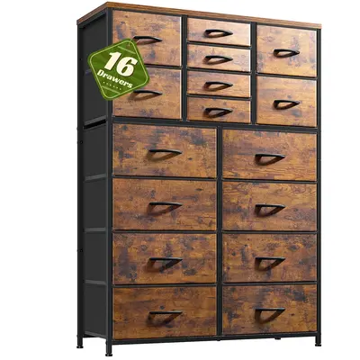 ã#TikTokShopFallDealsForYouãRaybee Furniture Dresser with 15/16 Drawers, Tall Dressers with Wood Top and Metal Frame, Lar...