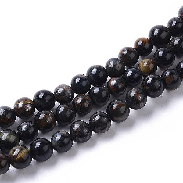 Grade AB Natural Blue Tiger Eye(Dyed & Heated) Beads Strands
