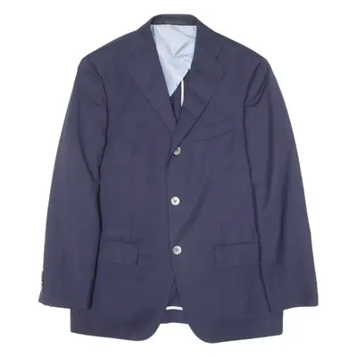 BOGGI Mens Blazer Jacket Blue Knit Wool S