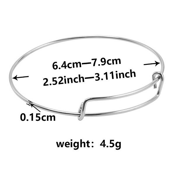 Non-Tarnish Adjustable Expandable 304 Stainless Steel Bangles for Women