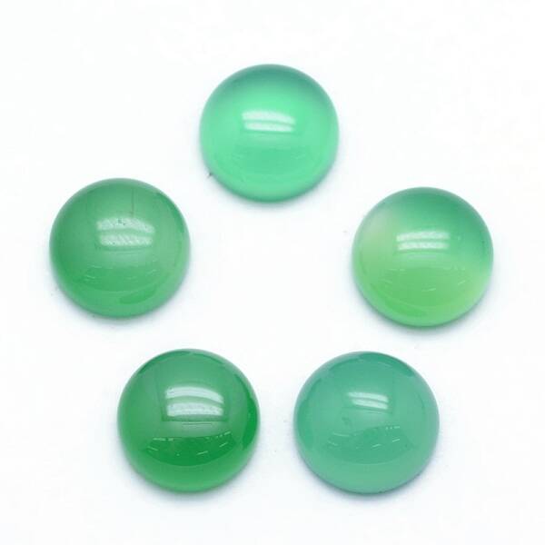Natural Dyed & Heated Green Onyx Agate Cabochons