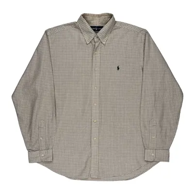 Classic Fit Ralph Lauren Checked Shirt - XL Beige Cotton | Size: x-large
