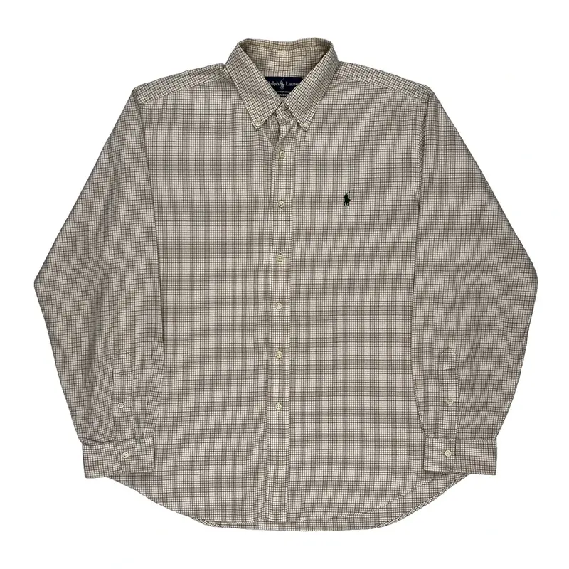 Classic Fit Ralph Lauren Checked Shirt - XL Beige Cotton | Size: x-large