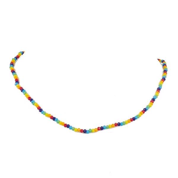 6 Solid Colors Glass Beaded Necklaces