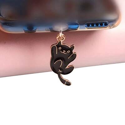 Cat Alloy Enamel Mobile Anti-Dust Plugs