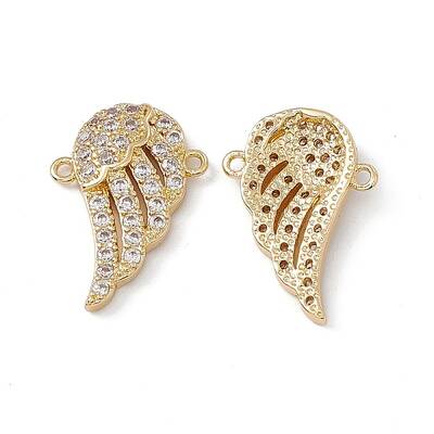 Brass Micro Pave Cubic Zirconia Connector Charms