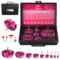 9 Pcs PVC Pipe Reamer Kit With 1/2 inch, 3/4 inch, 1 inch, 1-1/4inch, 1-1/2inch, 2inch, 2-1/2inch, 3inch, 4inch, PVC Fitting ...